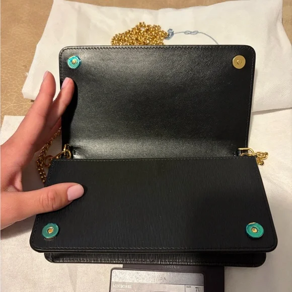 Prada Black Saffiano Leather Mini Bag with Gold hardware - Picture 4 of 10